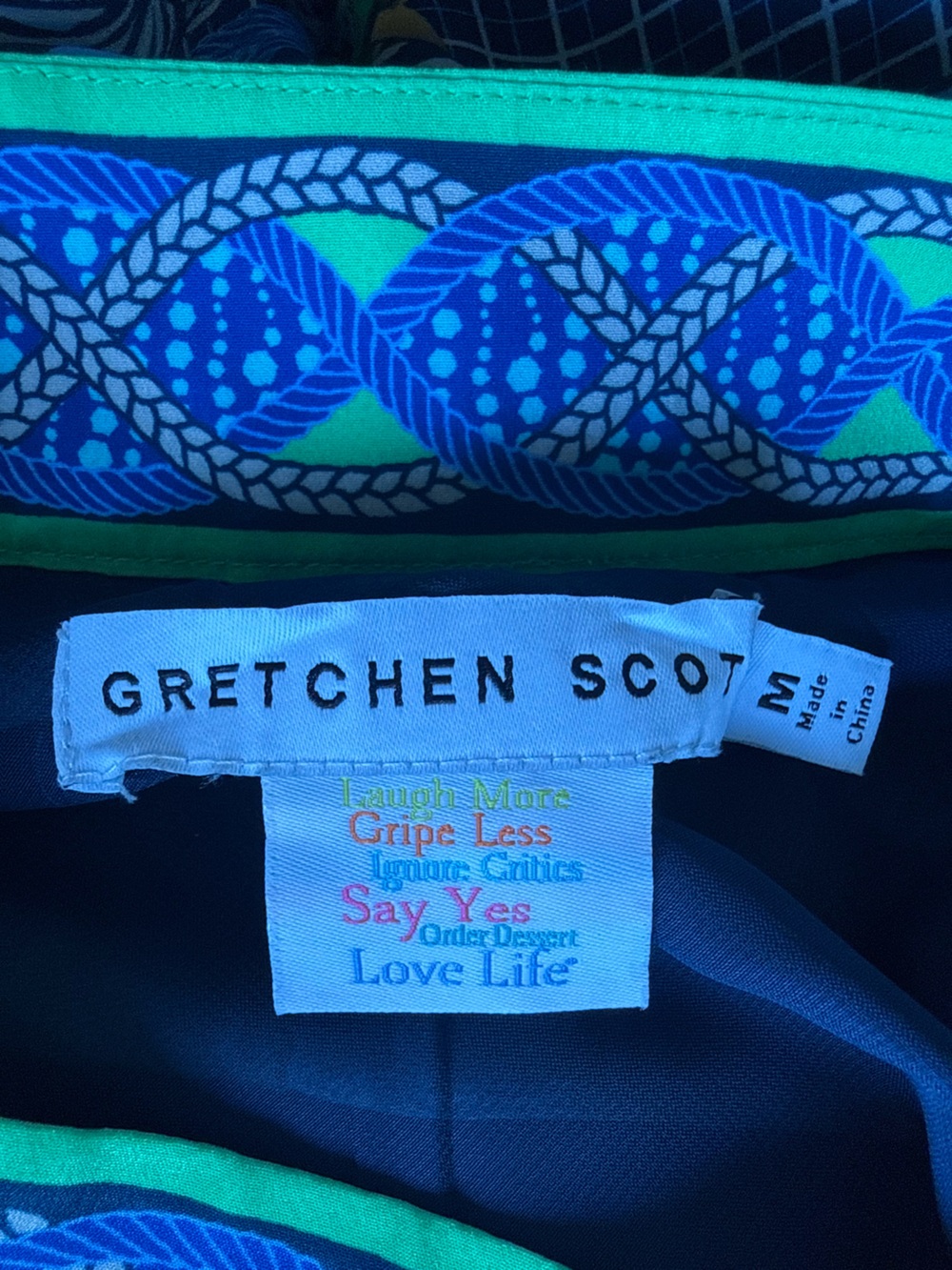 Gretchen Scott The Twirl Skirt Ditto Blues Nautical Rope Chain Print Maxi Medium - Picture 5 of 7